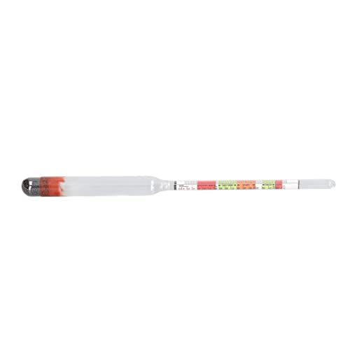 ViaGasaFamido Glass Triple Scale Hydrometer 10Pcs Beer Wine Tester Set with Storage Tube for Home Brewing Measuring