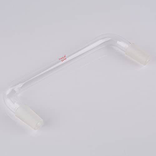 stonylab Glass Distilling Adapter, Borosilicate Glass 75 Degree and 105 Degree Bent Chemistry Adapter with 24/40 Standard Taper Inner Joints, 200 mm Length - size: 24/40 Joint
