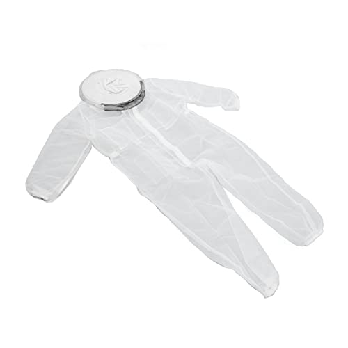 Luocute Bee Suit for Men Women, Cotton Breathable Ultra Thin Soft Comfortable Full Body Beekeeping Suit with Round Hat Veil, Anti Sting Protection for Beeyard and Backyard