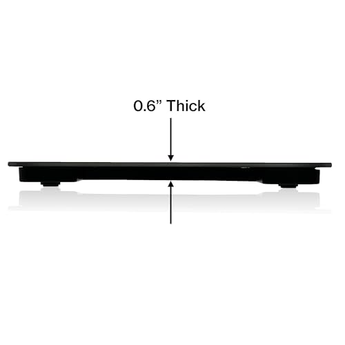 Glass Platform Digital Kitchen Scale - for Food Coffee Lab - LCD Display gram Ounces lb:oz fl.oz ml - 11 LB/5 KG Capacity - Battery Included - Black by The Display Guys - color: Glass - Black