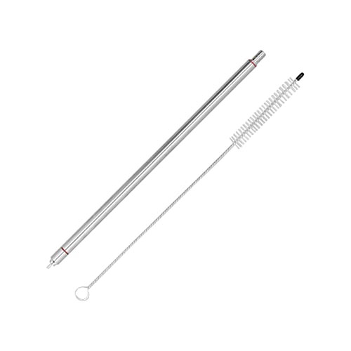 14" Stainless Steel Spring-Loaded Bottle Filler Kit Homebrew Bottle Wine Filling Equipment with Cleaning Brush for Beer, Wine, Kombucha, Home Brewing Making