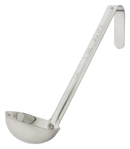 Winco One Piece Stainless Steel Ladle, 1 Ounce, 6" - color: Stainless, size: 1 Ounce, style: One Piece