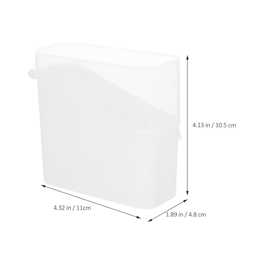 Healifty Cheese Storage Box for Fridge, White Plastic Tea Bag and Bacon Container with Tilted Design, Household Refrigerator Cheese Keeper for Fresh Food Organization