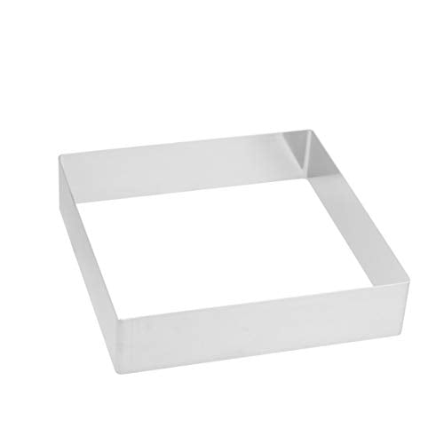 GALPADA Square Cake Ring Stainless Steel Mousse Mold 8.66 X 8.66 X 1.96 in Cake Ring for Baking Pastry Cookies Tiramisu Bread Sandwiches Reusable - size: Size 11