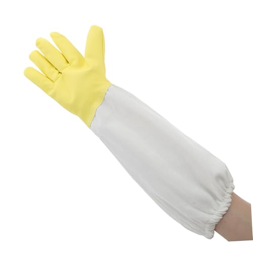 Mipcase Long Sleeve Pu Beekeeper Gloves with Elastic Cuffs Durable Ventilated Protection for Men Heavy Duty Outdoor Beekeeping Safety Gear