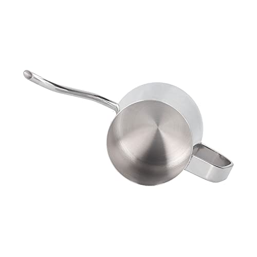 RiToEasysports 304 Stainless Steel Gooseneck Kettle with Thermometer Hole Coffee Pouring Pot Perfect for Hotels Restaurants, 8.6x5.4in (Silver 350ML) - color: Silver 350ML