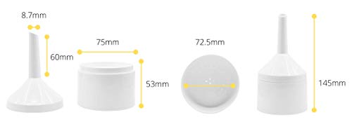 EISCO Buchner Funnel, 7.5cm - Polypropylene, 2 Parts - Designed for 5-6cm Filter Paper - Stem Length, 6cm - Lightweight, Autoclavable