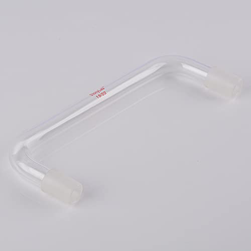 stonylab Glass Distilling Adapter, Borosilicate Glass 75 Degree and 105 Degree Bent Chemistry Adapter with 19/22 Standard Taper Inner Joints, 150 mm Length - size: 19/22 Joint