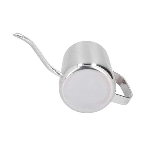 Stainless Steel Gooseneck Pour Over Kettle PTFE Coated Inner Wall Precision Flow Control for Coffee Brewing with Thermometer Hole(350ml)