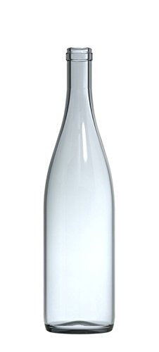 North Mountain Supply - LDC W82 Clear/Flint 750ml Glass California Hock Wine Bottle Flat-Bottomed Cork Finish - Case of 12 - Clear/Flint