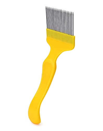 QWORK Stainless Steel Bee Keeping Uncapping Fork, 3Pcs 21-Tooth Tines Bee Honey Uncapping Fork Hive Heekeeping Tools Sturdy Beekeeping Equipment Opening Fork