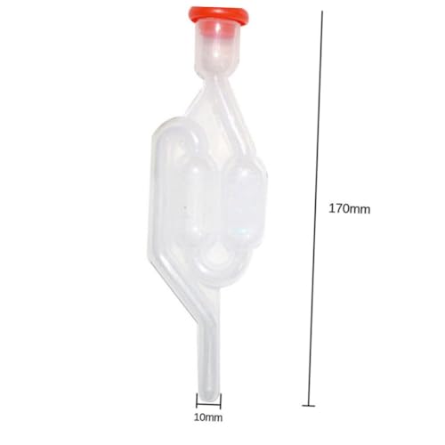 Wine Exhaust Valve One-Way Exhaust Water Seal Air Lock for Wine Making Home Brewing Beer Cider Transparent Fermentation Airlock with Lid 2 Pack 6.69 X 1.96 X 0.59 in
