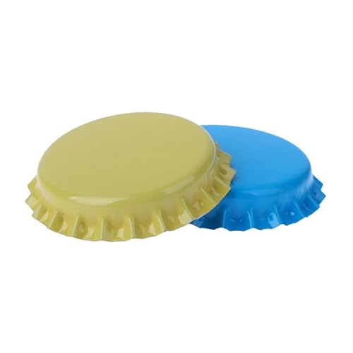 200PCS Beer Bottle Caps Tinplate Beer Bottle Caps Craft Beer Bottling Caps Oxygen Absorbing Seal Beer Bottle Caps for DIY(YL) - color: YL
