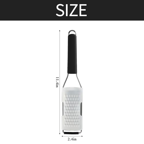 Cambom Cheese Grater Lemon Zester, Graters for Parmesan Cheese, Lemon, Citrus, Garlic, Nutmeg, Chocolate, Fruits, Vegetables, Ginger, Vegetable & Cheese Shredder with Stainless Steel Coarse Blade - color: Black, size: Set of 1, style: Coarse Blade