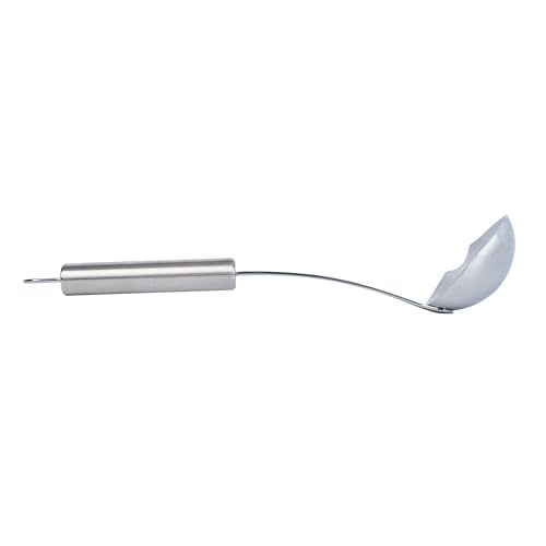 Restaurantware Stainless Steel Soup Ladle with Pour Spout - German Standard Gravy Ladle, Dishwasher Safe, Heat Resistant - Easy Pour Spout Ladle for Serving Soup, Sauce, Gravy - style: Pour Spout Ladle