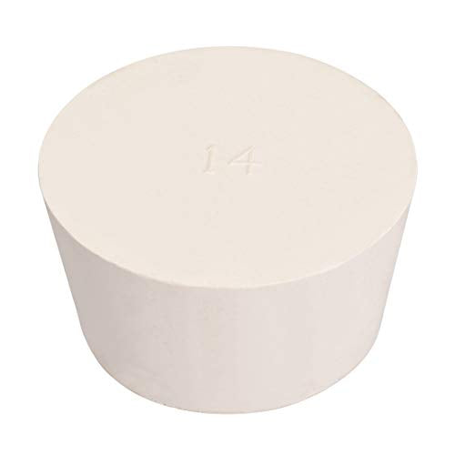 uxcell White Tapered Shaped Solid Rubber Stopper for Lab Tube Stopper Size 14 - size: 60x73x40mm