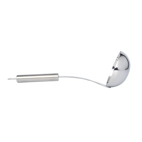 Restaurantware Stainless Steel Soup Ladle - German Standard Large Kitchen Ladle with Deep Bowl Design, Dishwasher Safe, Heat Resistant - Serving Ladle for Soups, Stews, Sauces - style: Steel Serving Ladle