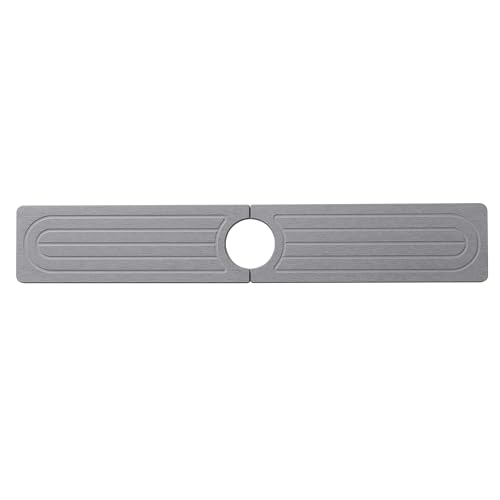 Diatomite Faucet Mat for Kitchen Sink, Quick-Dry Stone-Like Sink Mat, Flat Lay Absorbent Countertop Drying Mat for Faucet Area, Hard Diatomite Mat, Gray, 23.6 x 4 in - color: Gray2