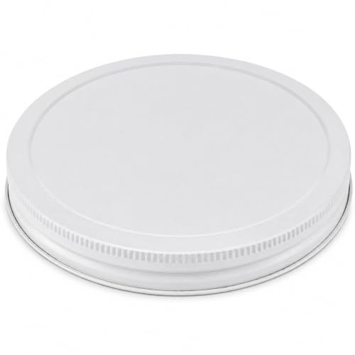 kitchentoolz Half Gallon Glass Large Mason Jar Wide Mouth with Airtight Metal Lid - 1/2 Gallon Mason Jars - BPA-Free Glass Jar with Lid - Dishwasher Safe Made in USA - color: White Lid, size: 0.5 Gallon