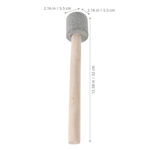Sauerkraut Pounder Fermentation Tool: Wooden Grip Sauerkraut Pounder - Granite Stone Fermentation Tool - Vegetable Food Masher for Cabbage Fermenting Kitchen Use - size: 32.00X5.50X5.50CM