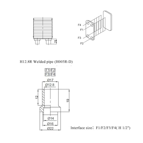 Heat Exchanger, 1/2 Brazed Plate Heat Exchanr Wort Chiller Stainless Steel Material Brewing Chiller Homebrew Wort Chiller 316mm*73mm