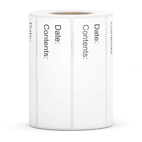 500 Pcs 1 x 3 inch Freezer Refrigerator Food Labels, Removable Freezer Labels for Food Containers, Mason Jar Labels, No Residue Food Storage Labels Perfect for Kitchen, Can Not be Torn
