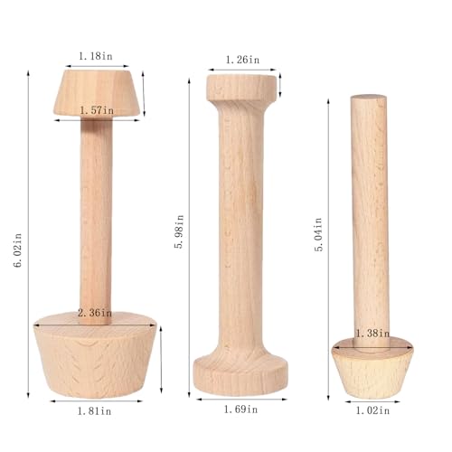 Tart Tamper Set,Wooden Double Side Pastry Tamper,Egg Tart Tamper,Cake Pastry DIY Tools for Egg Tart, Pasta, Cheesecakes and Dessert Baking(3 Pieces)