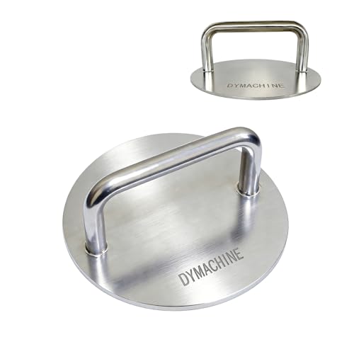 Smash Burger Press,8.5 Inch Stainless Steel Hamburger Press,2.5mm Thick Non-Stick Smooth Smasher,Round Grill Weight Press, Griddle Press Kitchen Stuff,For Cooking Beef Bacon Steak - size: 8.5' Round