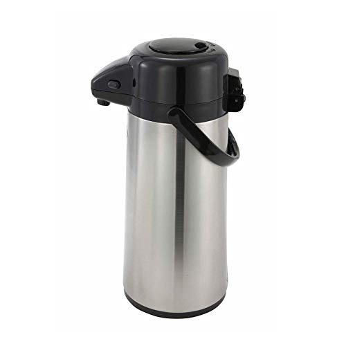 Winco Glass Lined Airpot, 3-Liter, Push Button