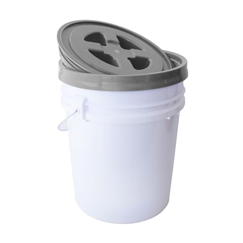 Smart Seal 5 Gallon Screw-On Bucket Lid (Silver, 1 Pack) - color: Silver