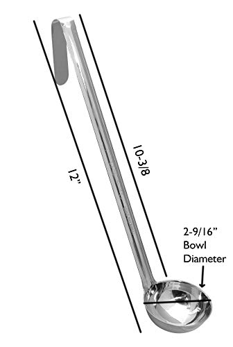 Stainless Steel Sauce Ladles - 2 Ounce Size with Long Handle, Set of 4
