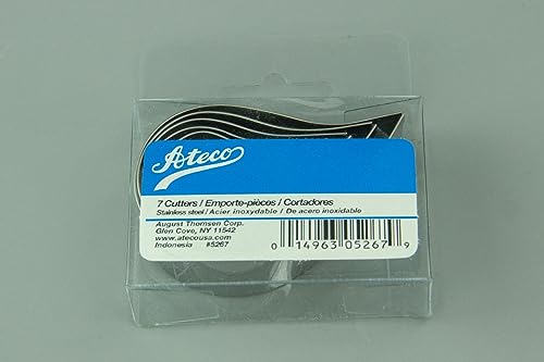 Ateco Plain Edge Comma Cutters in Graduated Sizes, Stainless Steel, 7 Pc Set, Silver - size: Plain Edge, style: Comma (7 pcs)