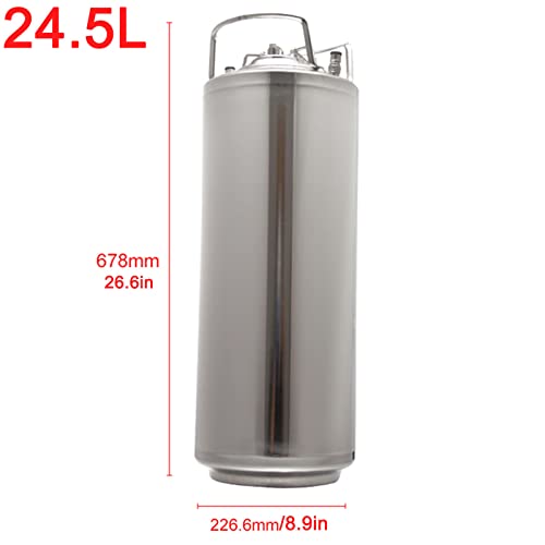 Mini Stainless Steel Beer Keg,Portable Home Dispenser System to Keep Fresh for Home Kitchen Brewing Beer,Keeps Carbonation for Craft Beer Draft and Homebrew,24.5L - size: 24.5L