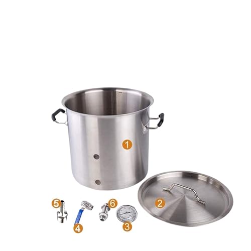 30L/40L/60L Stainless Steel Sealed Barrel Beer Brew Kettle with Thermometer Ball Valve Handmade Beer Kit Home Brewing Equipment(60L)