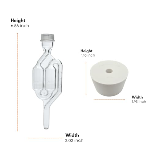 Vintage Shop - HOZQ8-1259 7 gal Fermonster Wide Mouth Carboy With #10 Drilled Stopper and Twin Bubble Airlock