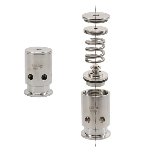 Stainless Steel 304 Pressure Relief Valve Tri Clamp 1.5" - 1.5bar/22psi Vacuum Breaker for Homebrew Conical Fermenters