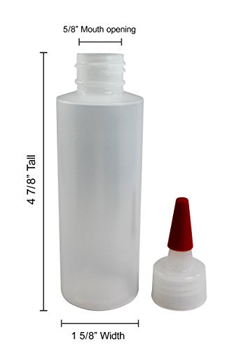 Pinnacle Mercantile Small Squeeze Bottles 4 Oz Squeeze Bottle Set, Mini Squeeze Bottles With Long Red Tip, LDPE Food Grade Plastic Dispensing Pack of 8