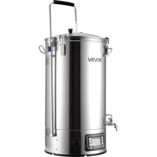 VEVOR Beer Brewing Equipment, 16 Gal/60L Beer Maker with Anti-Burn Pump and Wort Chiller,3000W All-in-One Home Brewing Kit with Digital Control, Recipe Memory & Timer, Removable mesh strainer - size: 16 Gal