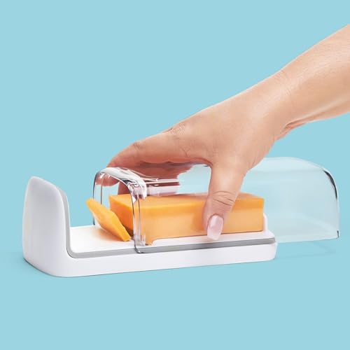 Chef'n 2-in-1 Cheese Slicer and Storage Container | Integrated Lid Keeps Cheese Fresh | Ideal Gift for the Cheese Lover - style: Cheese