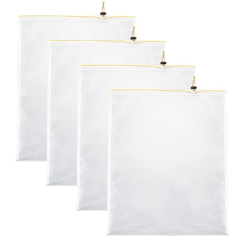 4 Pcs Honey Strainer Bags 23 x 19 Inch Extra Large Nut Milk Bag Ultra-Fine Mesh Cheese Cloth Bag Reusable Honey Filter Bags for Filtering Yogurt Juice Tofu Cheese Beekeeping Supply for 5 Gallon Bucket