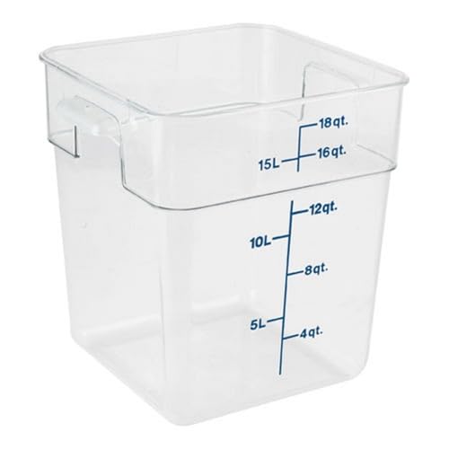 Cambro Food Storage Container - Classic Series Square - 18 QT (Quart) - Commercial Grade for Food Prep (Clear) - size: 18 QT
