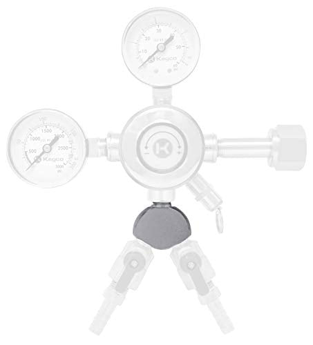 Kegco LH BF13R06 Co2 Regulator Y Splitter, Chrome