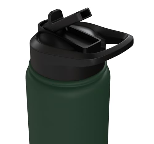 Proud Parent Sourdough Starter Active Yeast Stainless Steel Insulated Water Bottle - color: Dark Green
