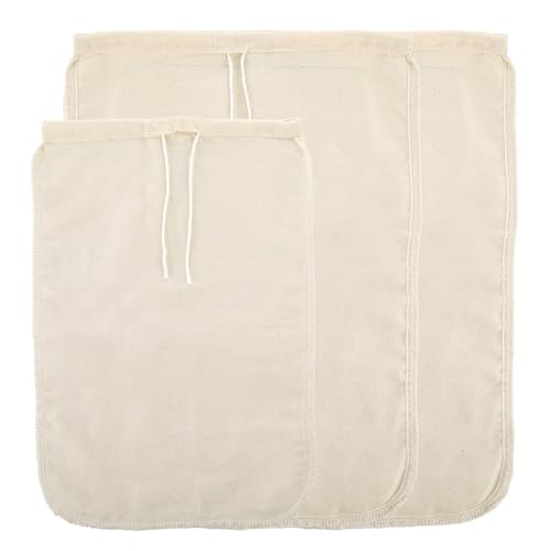 WLLHYF 3 Pack Cotton Nut Milk Bags Fine Mesh Reusable Cheese Cloth Food Yogurt Strainer Cheesecloth Bag Cold Brew Bags for Cheese Making Coffee Straining Juice Juicing