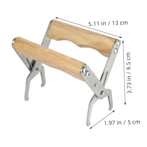 Uonlytech 4pcs Stainless Steel Beekeeping Hive Frame Gripper Tool with Wood Handle for Honey Harvesting and Hive Inspection Beehive Frame Clamp Lifter for Beekeepers