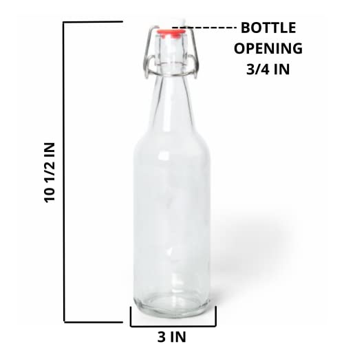 1 Gallon (128 oz) Clear Glass Jugs (Pack of 6) With 38mm Cap with Pack of 6 Clear 16-20oz Growlers with Flip Top Airtight Silicone Seal For Beverages - color: 6 Clear Jug & 6 Clear Growlers