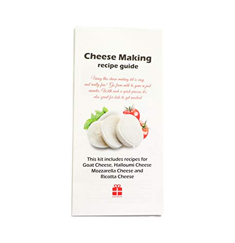 MOZZARELLA & RICOTTA 4 Cheeses Making Kit Goat Cheese, Halloumi Cheese, Mozzarella Cheese, Ricotta Cheese Great Gift for All Occasions, Red