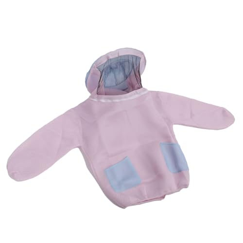 Beekeeping Jacket with Veil Breathable Mesh Cotton Ventilated Half Body Design in Lightweight Fabric - Secure Cuffed Sleeves, Comfortable Fit for Women Beekeepers