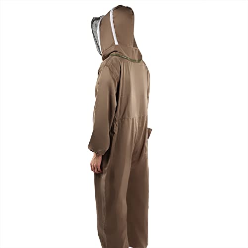 Breathable Bee Suits for Beekeepers Protective Suit with Zipper Light Brown (XXL) - size: XX-Large