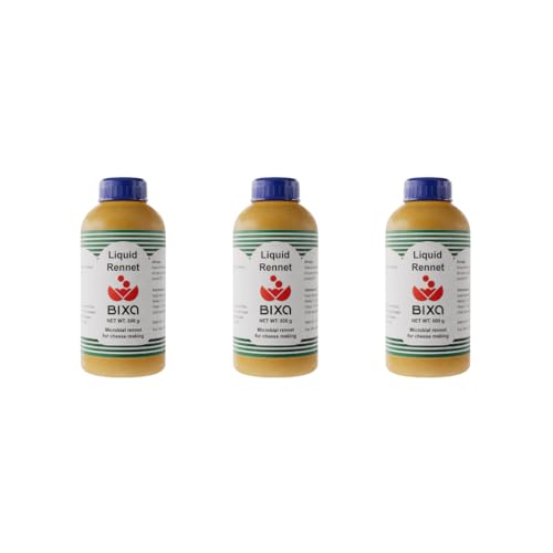 Bixa Liquid Microbial Rennet for cheese making | Vegetarian | Milk Coagulant | Non GMO | Cuajo Bixa Liquido | Cuajo para queso | 51 Fl oz - size: Pack of 3